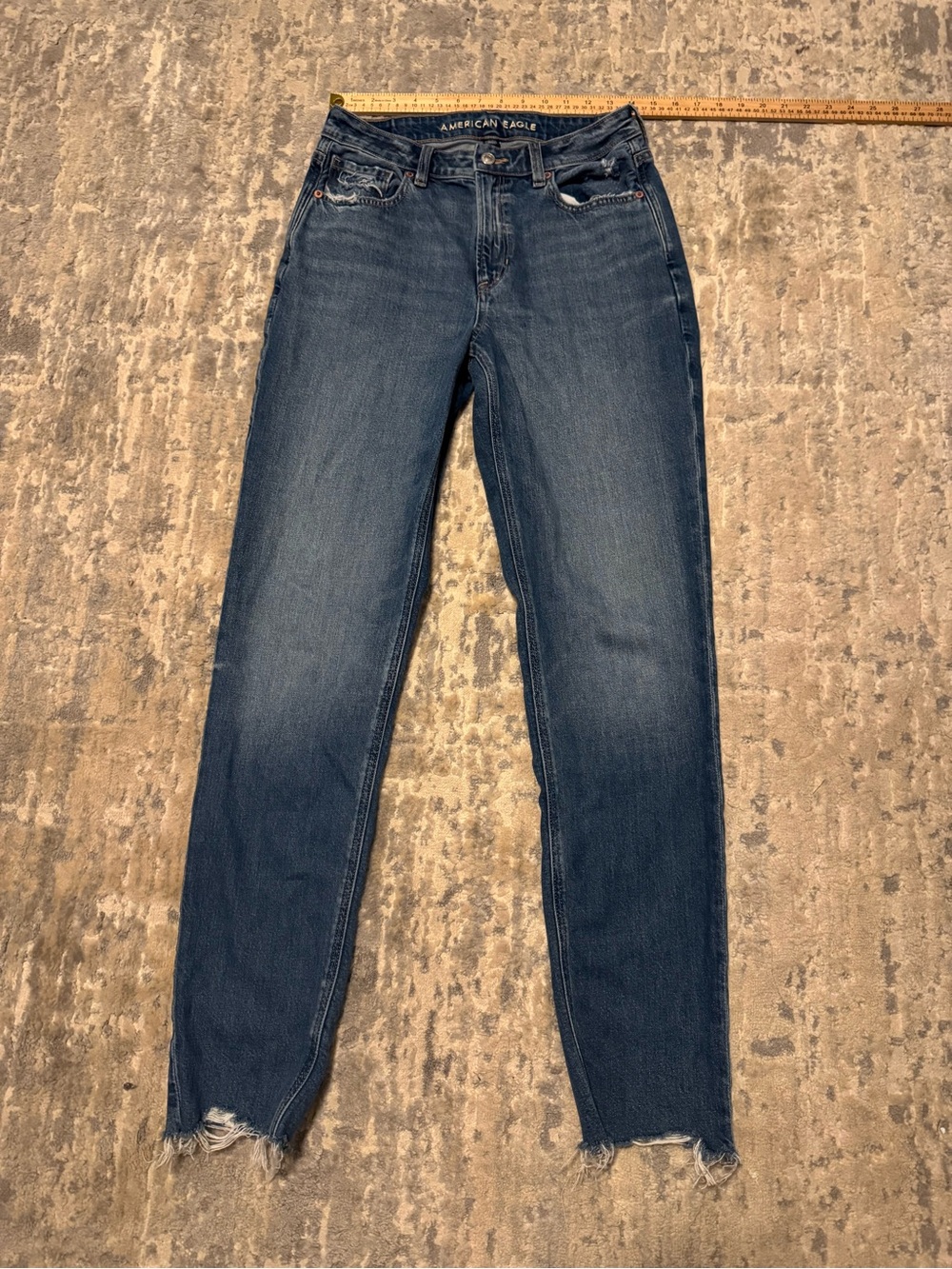 American Eagle Outfitters Women's Dark Blue Straight Leg Jeans